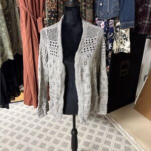 Torrid Gray Open-Knit Cardigan